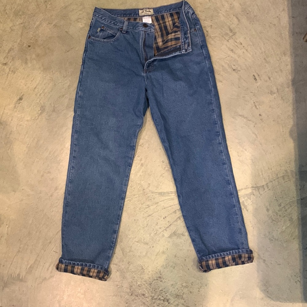 LL Bean Classic Fit -flannel lined jeans 31x30
